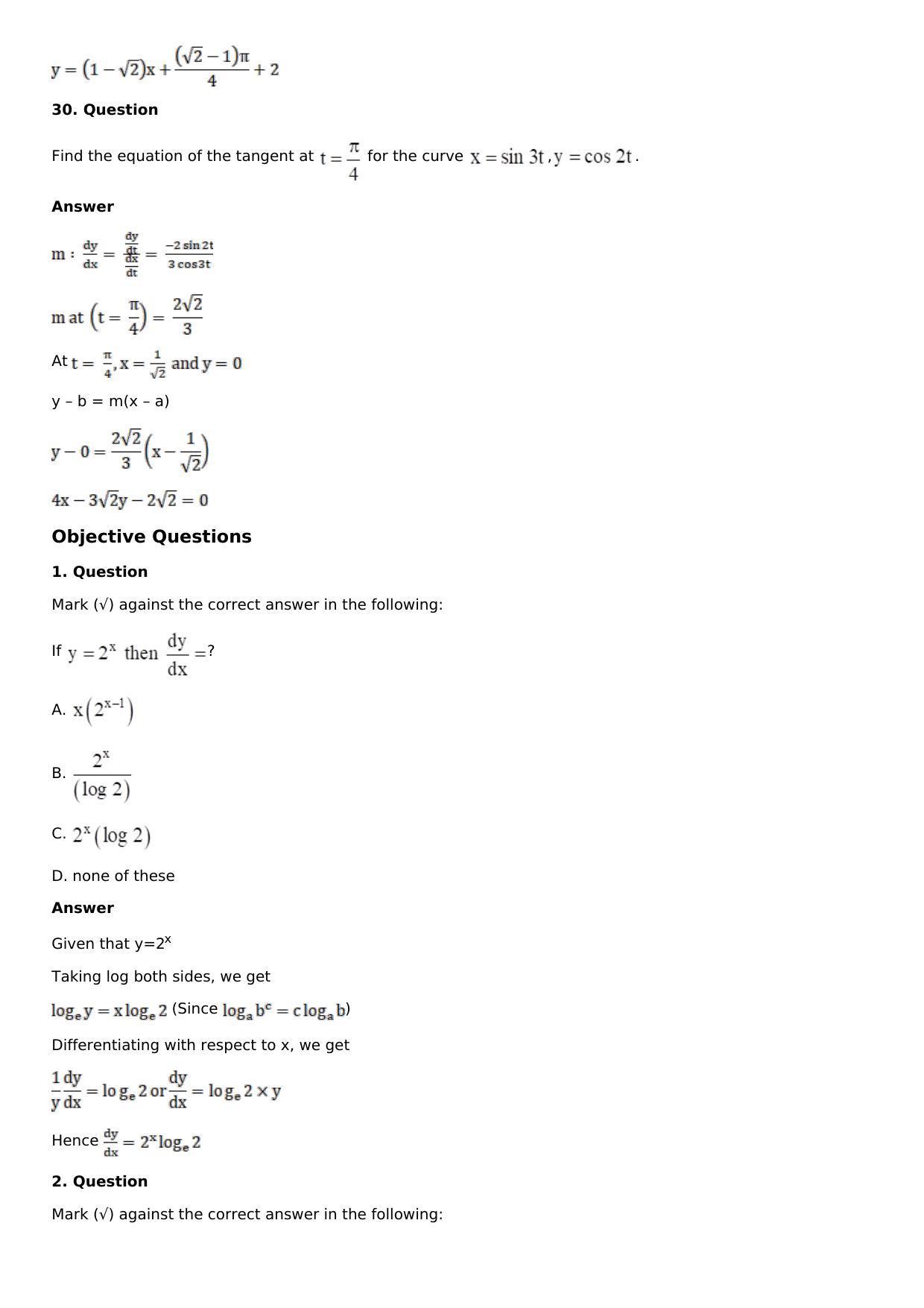 Chapter 11: Applications of Derivatives Solutions: RS Aggarwal Class 12 Solutions  - Page 133