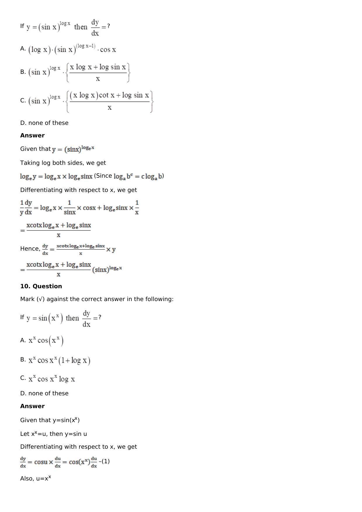 Chapter 11: Applications of Derivatives Solutions: RS Aggarwal Class 12 Solutions  - Page 138
