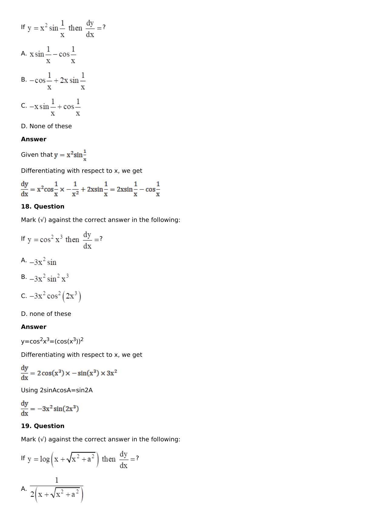 Chapter 11: Applications of Derivatives Solutions: RS Aggarwal Class 12 Solutions  - Page 143