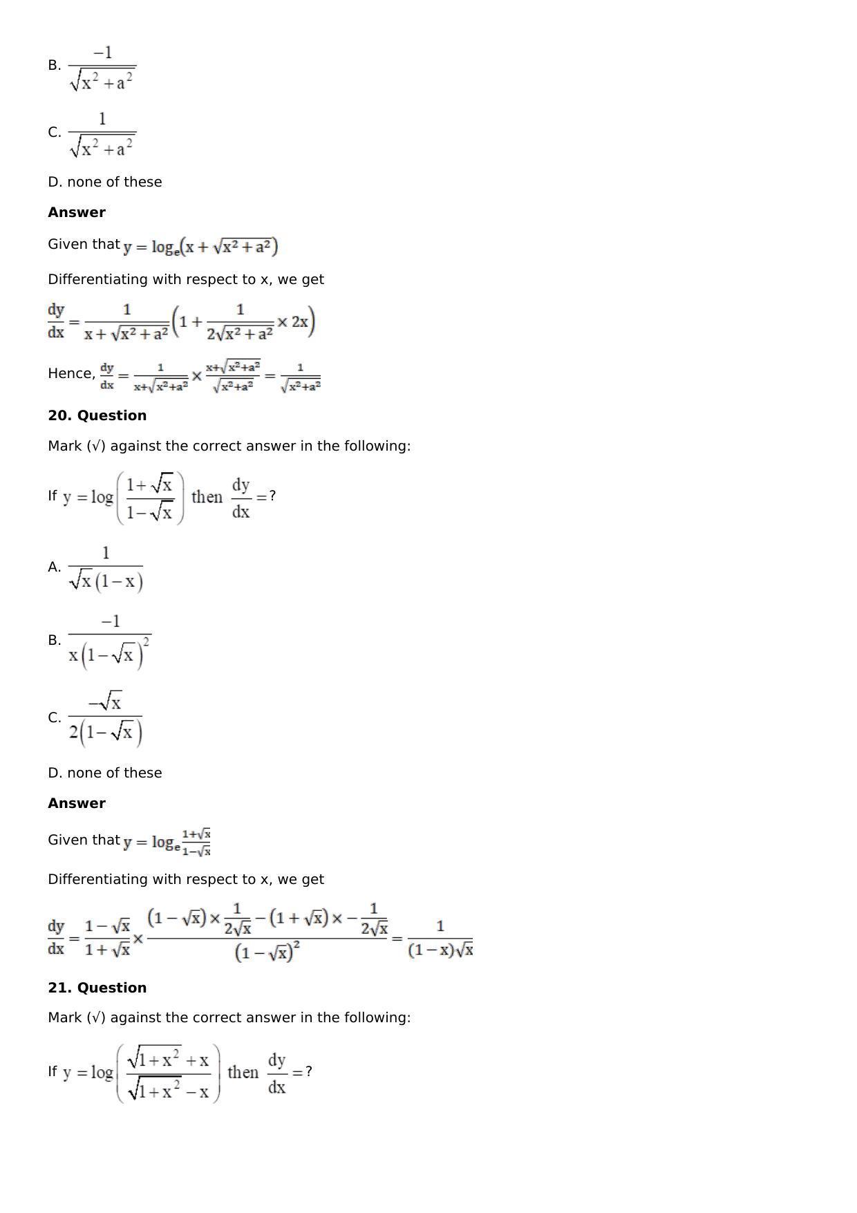 Chapter 11: Applications of Derivatives Solutions: RS Aggarwal Class 12 Solutions  - Page 144