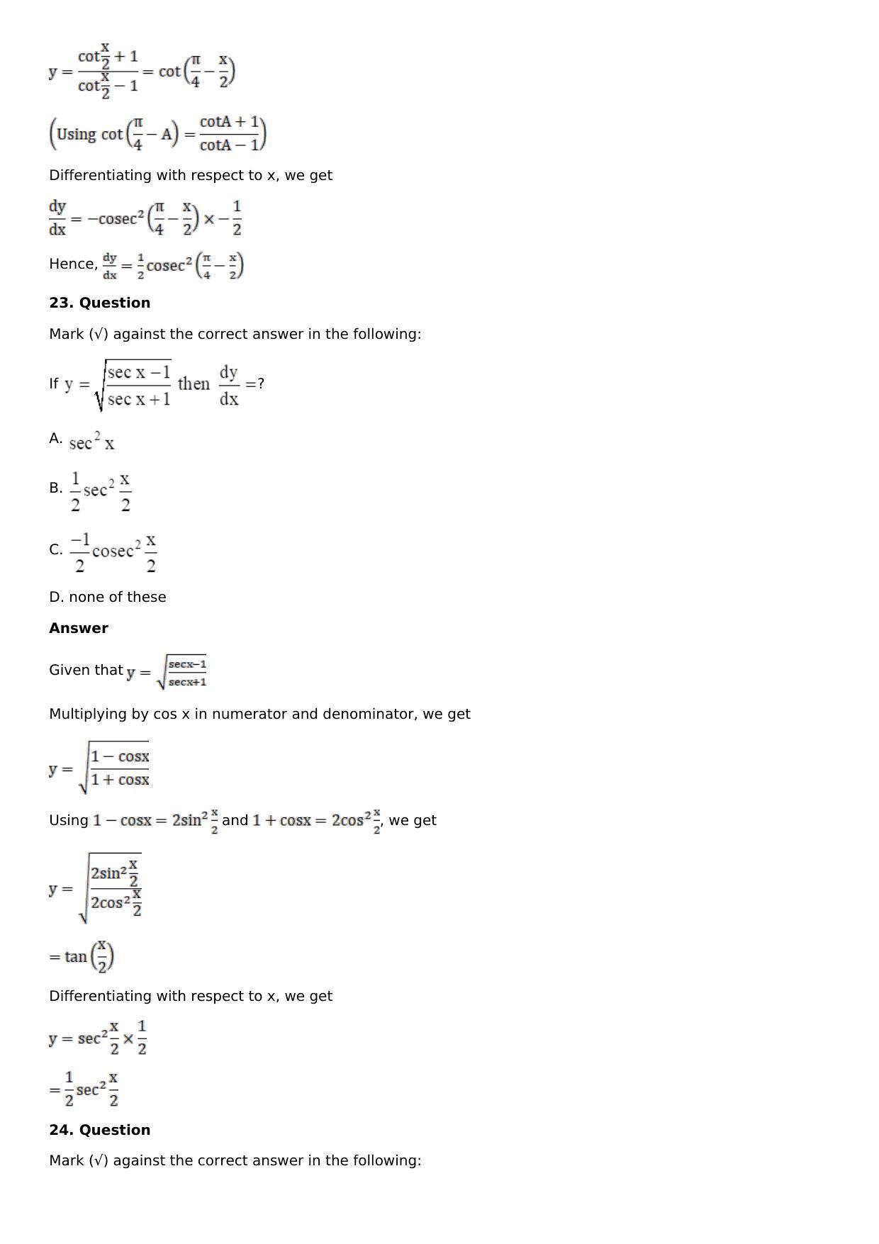 Chapter 11: Applications of Derivatives Solutions: RS Aggarwal Class 12 Solutions  - Page 146