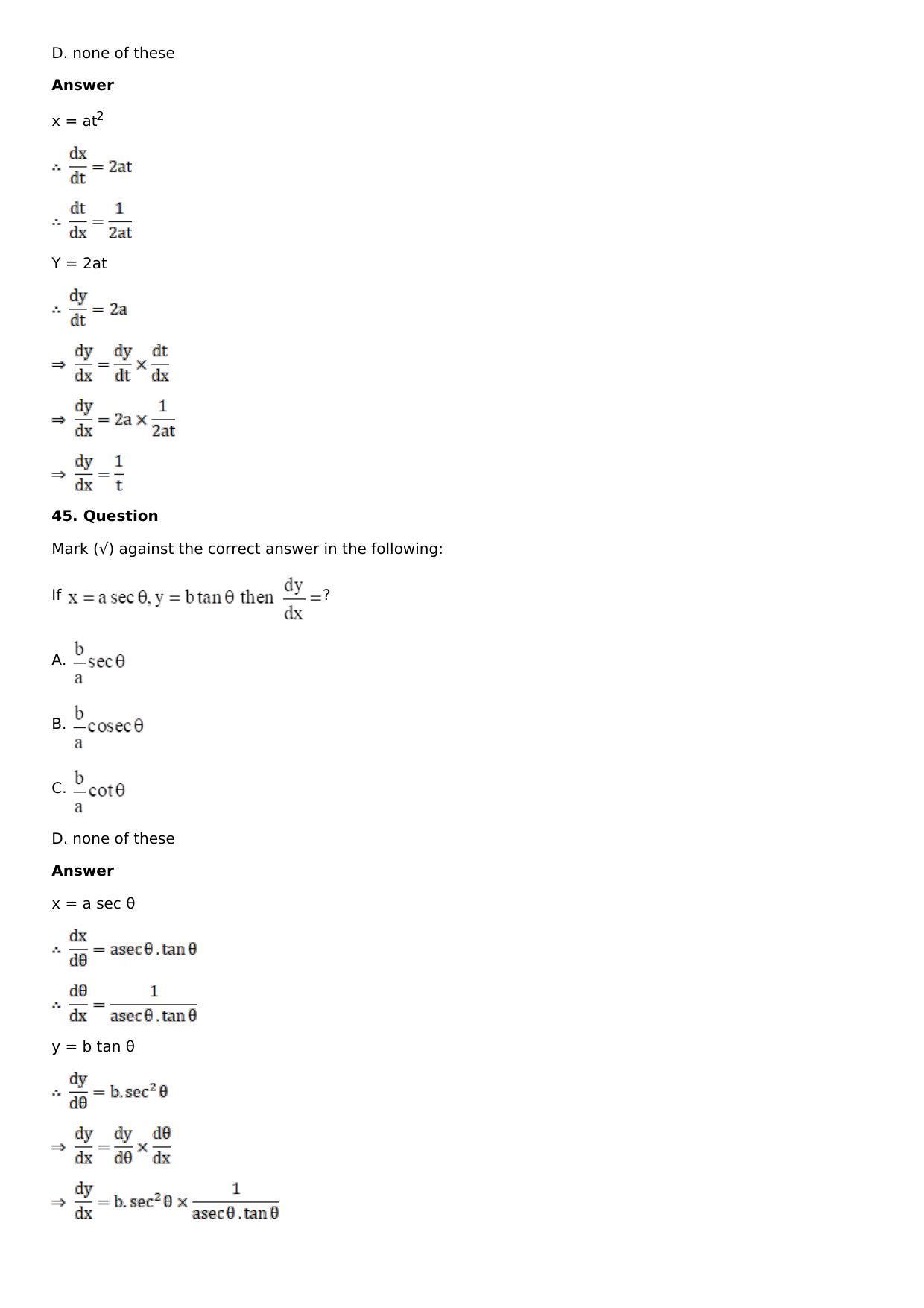 Chapter 11: Applications of Derivatives Solutions: RS Aggarwal Class 12 Solutions  - Page 161