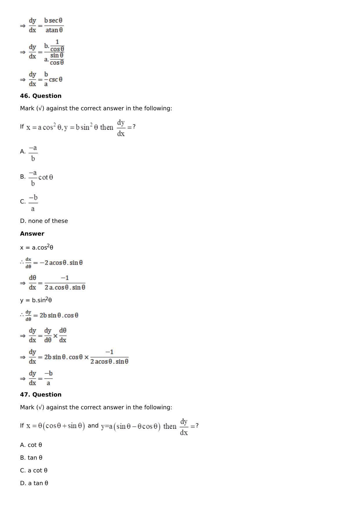 Chapter 11: Applications of Derivatives Solutions: RS Aggarwal Class 12 Solutions  - Page 162