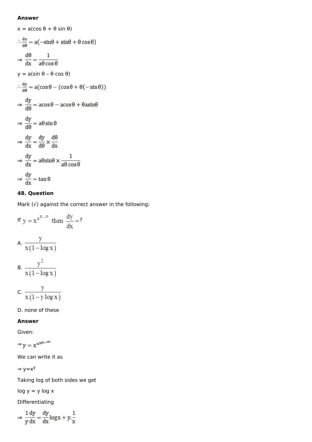 Chapter 11: Applications of Derivatives Solutions: RS Aggarwal Class 12 Solutions  - Page 163