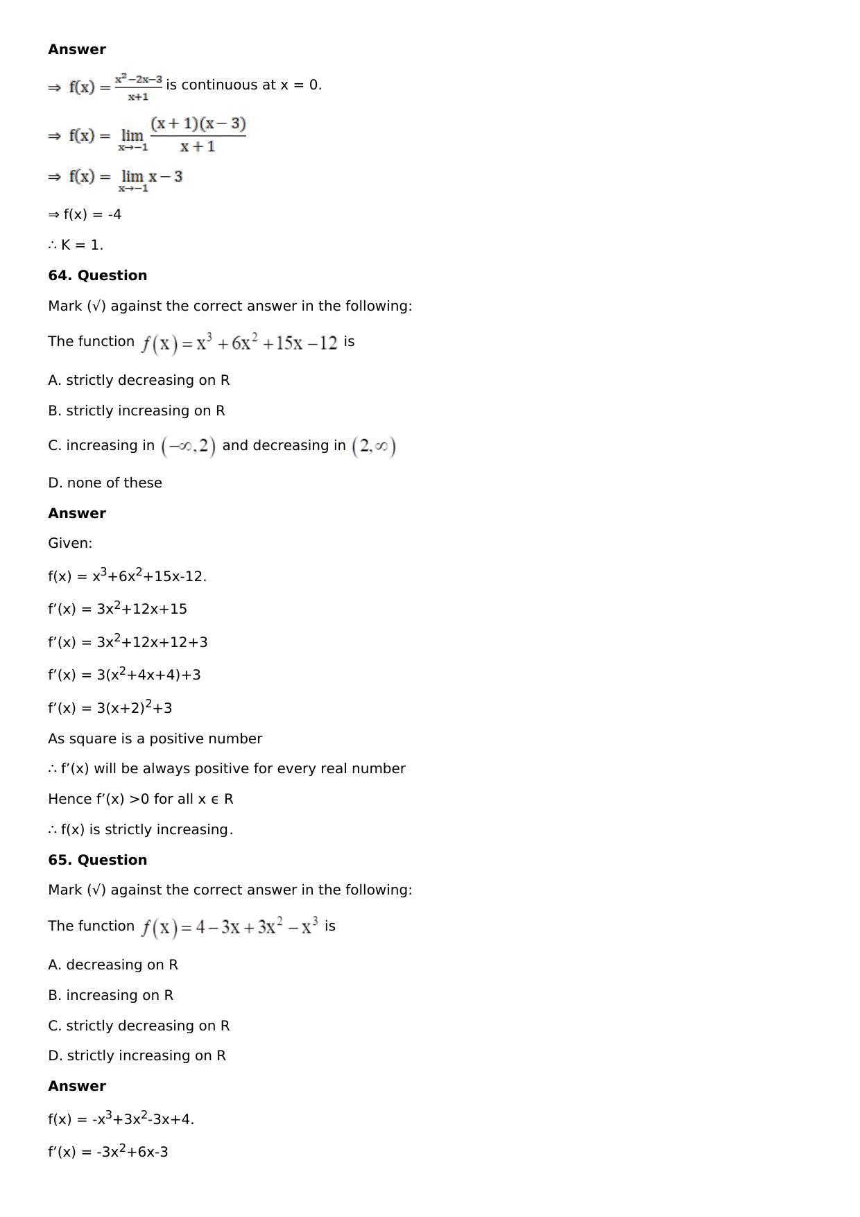 Chapter 11: Applications of Derivatives Solutions: RS Aggarwal Class 12 Solutions  - Page 173