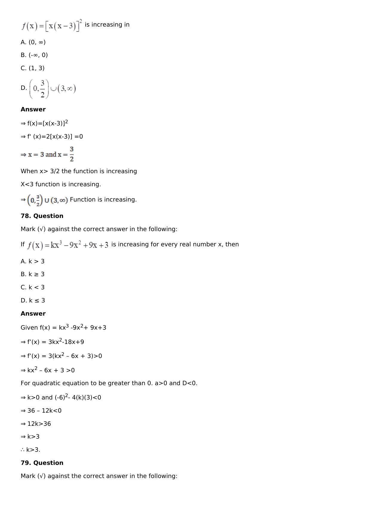 Chapter 11: Applications of Derivatives Solutions: RS Aggarwal Class 12 Solutions  - Page 180
