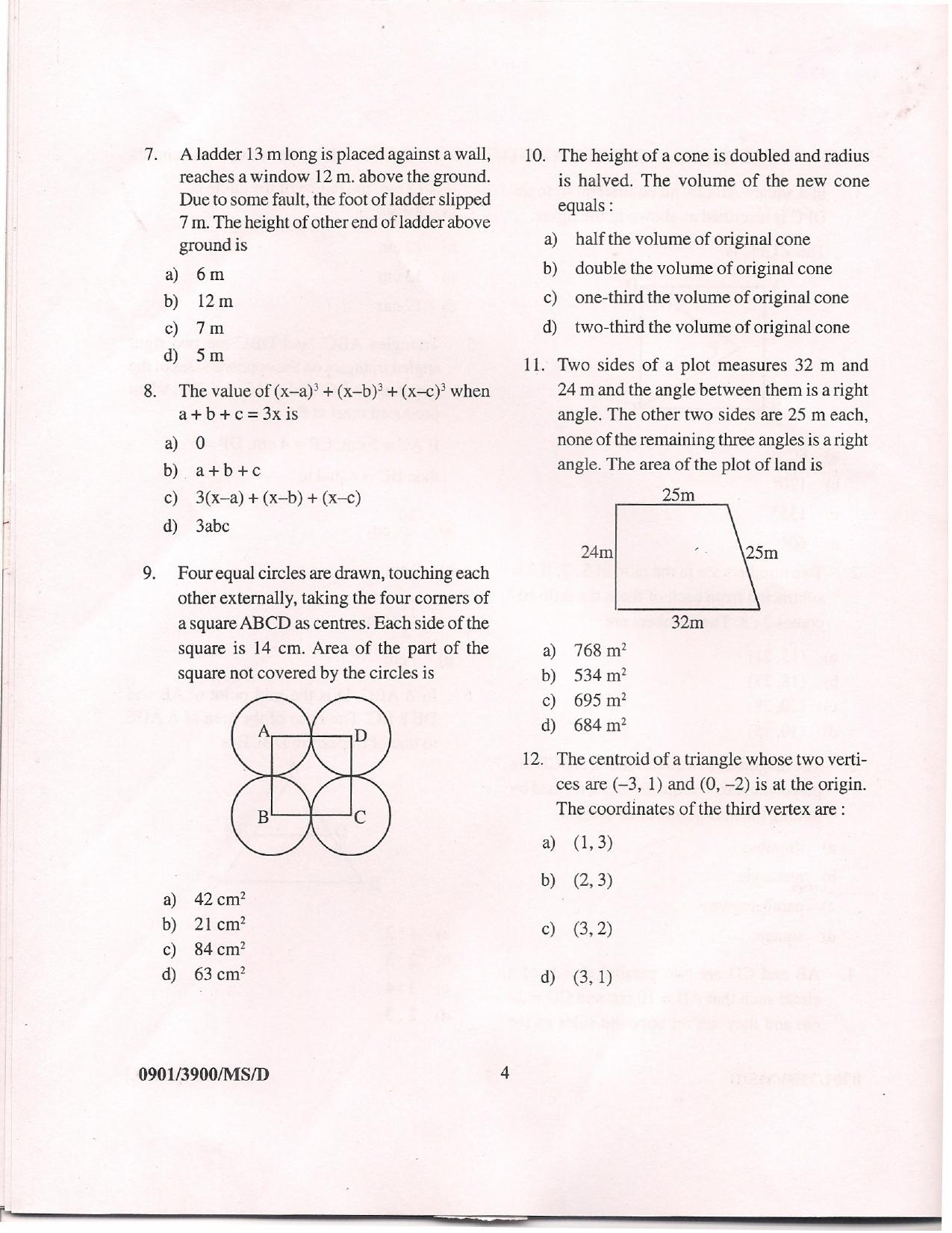 APJEE Mathematics & Science 2009 Question Paper - Page 3