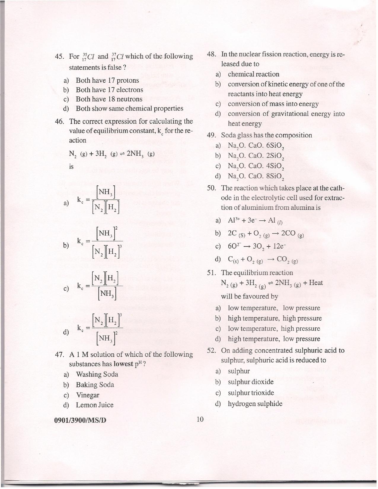 APJEE Mathematics & Science 2009 Question Paper - Page 9