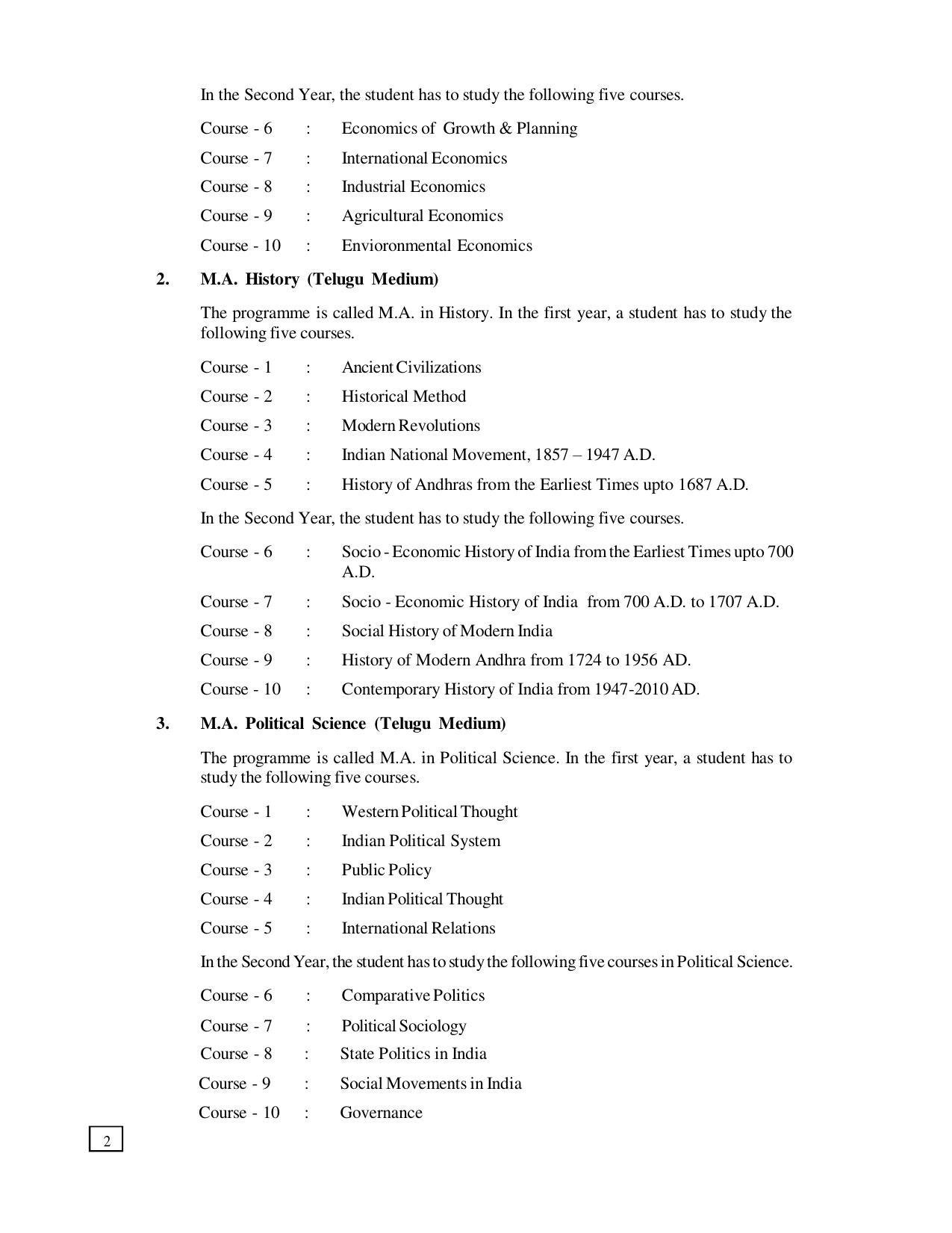 Dr. B.R. Ambedkar Open University (BRAOU) Hyderabad PG Prospectus - Page 6