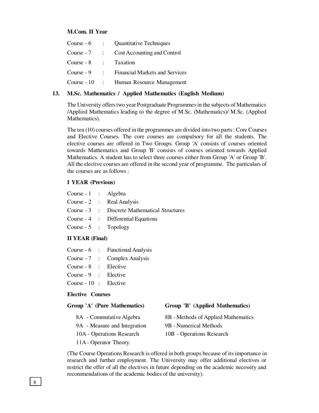 Dr. B.R. Ambedkar Open University (BRAOU) Hyderabad PG Prospectus - Page 12