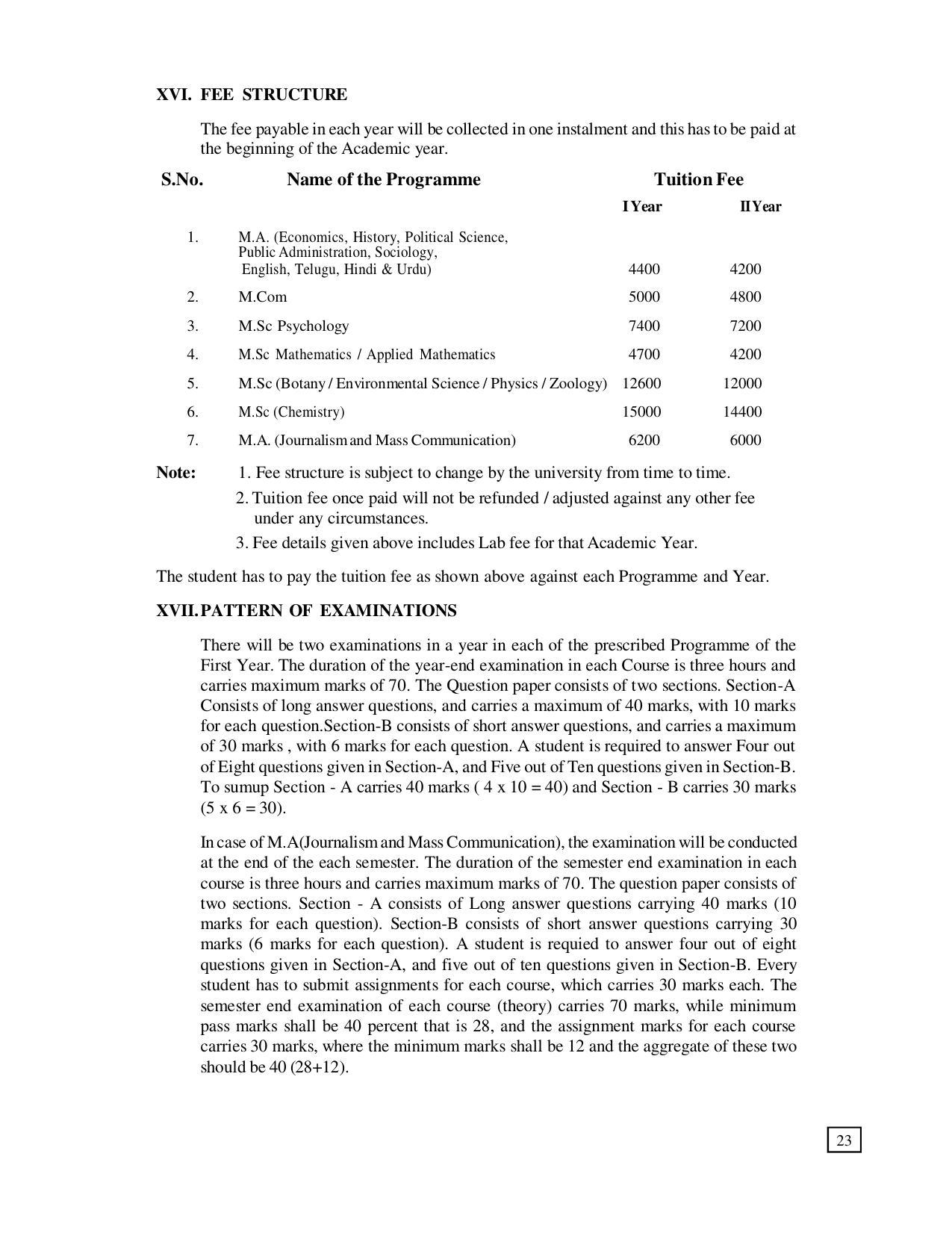 Dr. B.R. Ambedkar Open University (BRAOU) Hyderabad PG Prospectus - Page 27