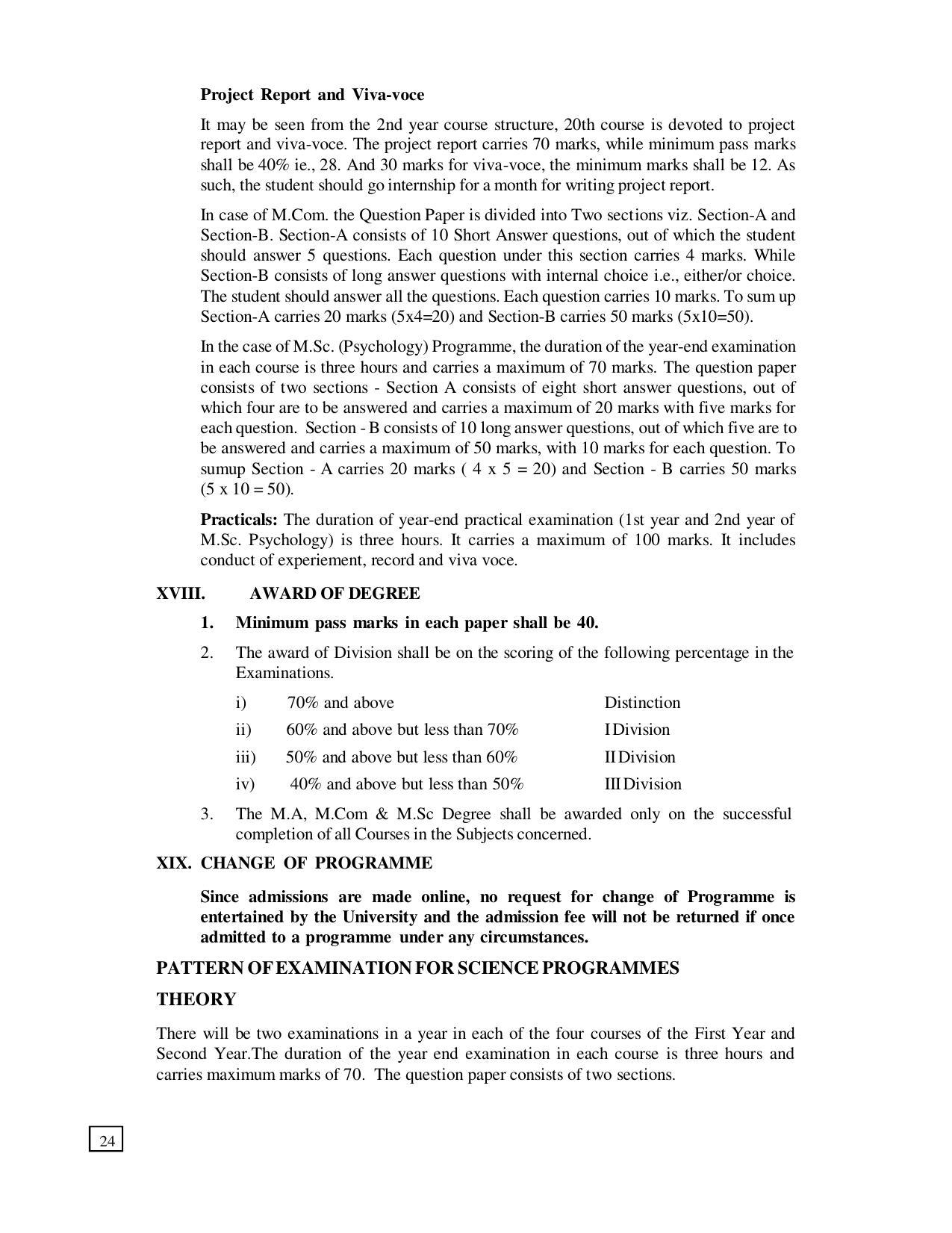 Dr. B.R. Ambedkar Open University (BRAOU) Hyderabad PG Prospectus - Page 28