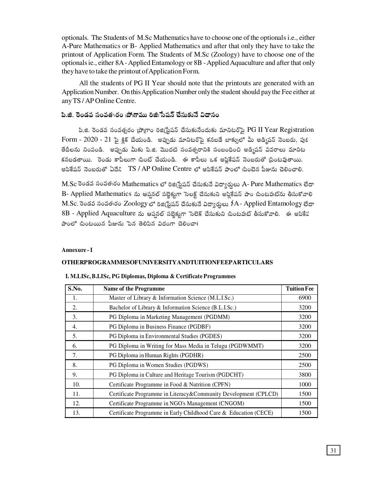 Dr. B.R. Ambedkar Open University (BRAOU) Hyderabad PG Prospectus - Page 35