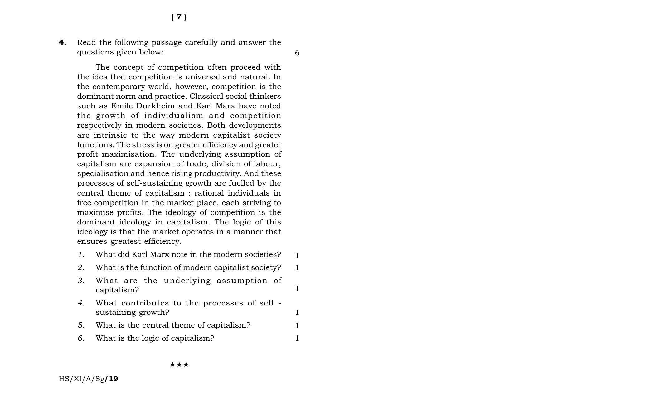 Meghalaya Board (MBOSE) Class 11 Sociology 2019 Question Paper - Page 4