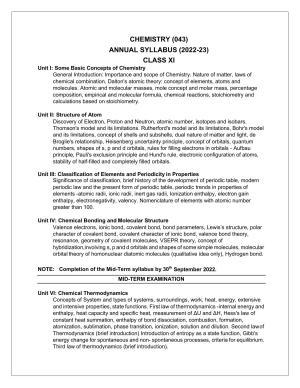 Edudel Class 11 Chemistry Syllabus