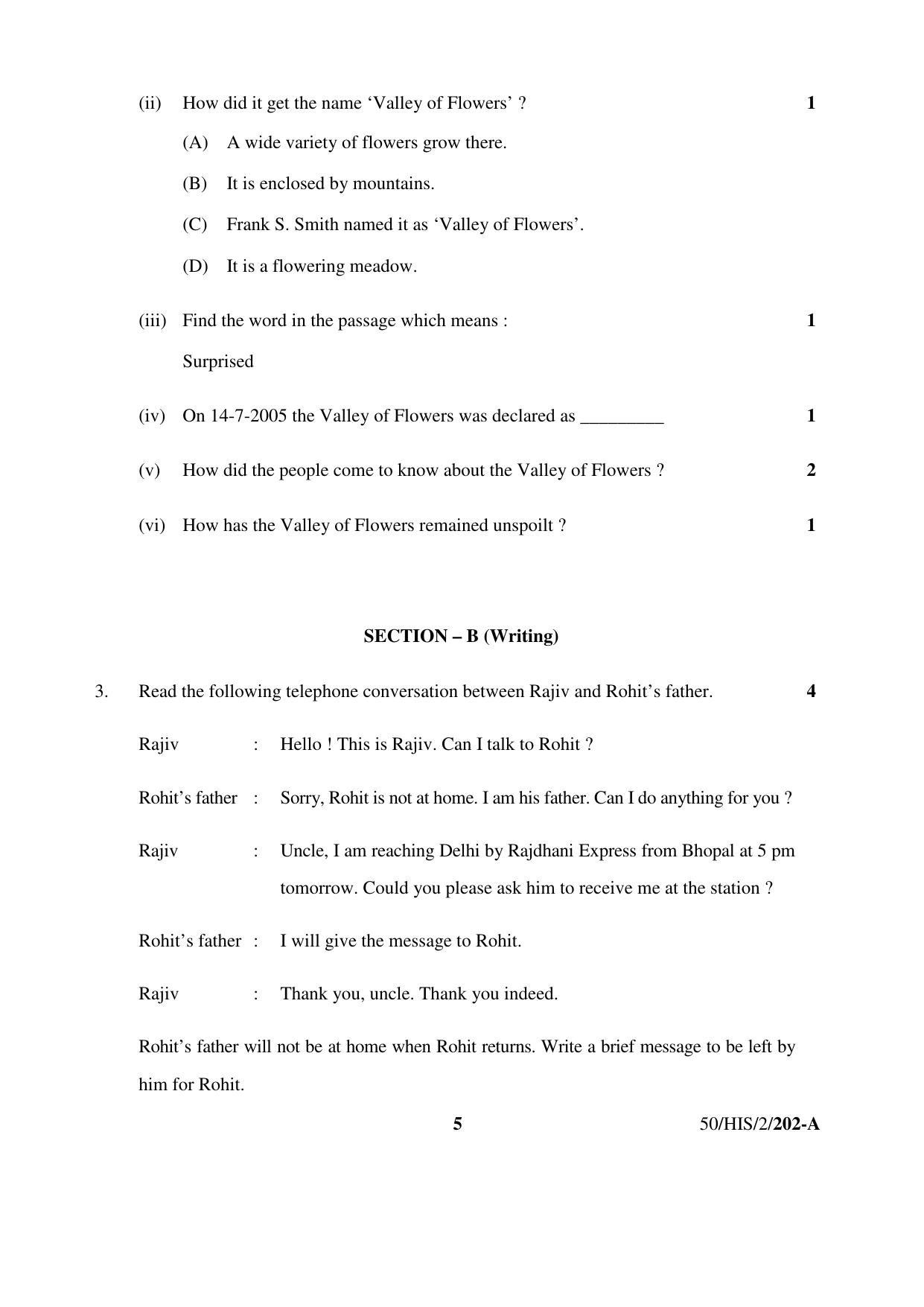 NIOS April 2015 Class 10 English Question Paper - Page 5