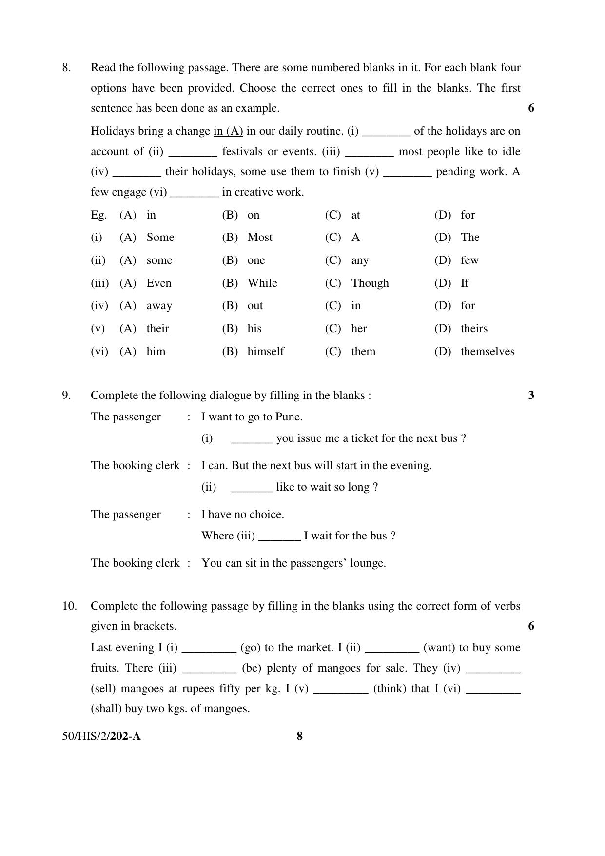 NIOS April 2015 Class 10 English Question Paper - Page 8