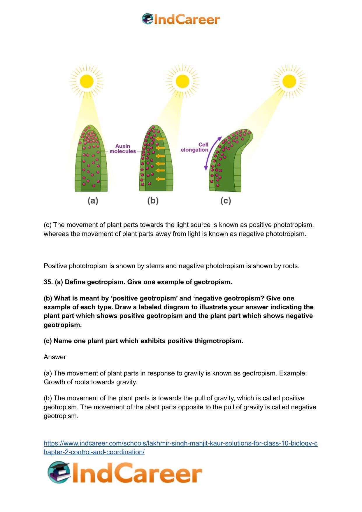 Lakhmir Singh Manjit Kaur Solutions for Class 10 Biology: Chapter 2- Control And Coordination - Page 15