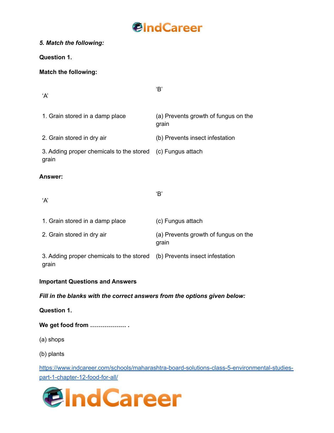 Maharashtra Board Solutions Class 5-Environmental Studies (Part 1): Chapter 12- Food for All - Page 6