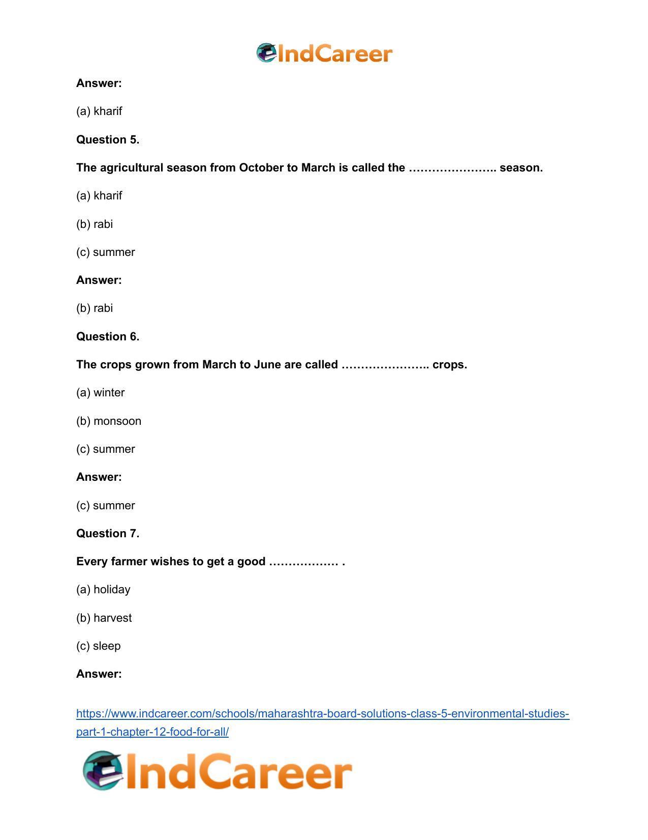 Maharashtra Board Solutions Class 5-Environmental Studies (Part 1): Chapter 12- Food for All - Page 8