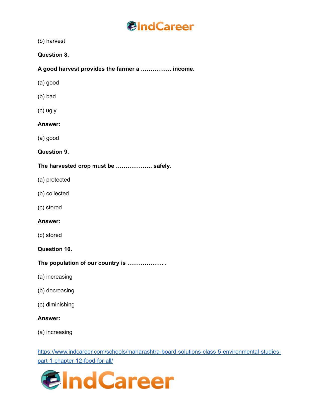 Maharashtra Board Solutions Class 5-Environmental Studies (Part 1): Chapter 12- Food for All - Page 9