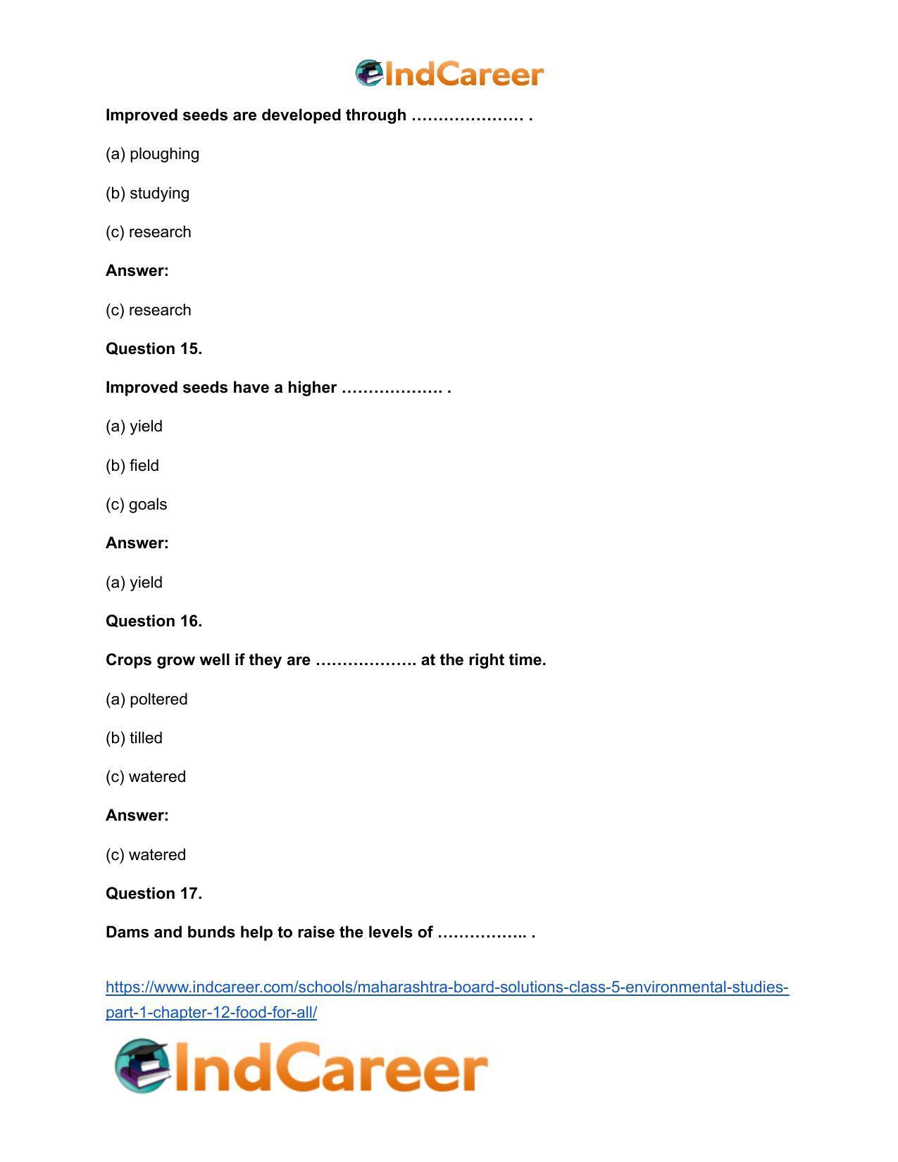 Maharashtra Board Solutions Class 5-Environmental Studies (Part 1): Chapter 12- Food for All - Page 11