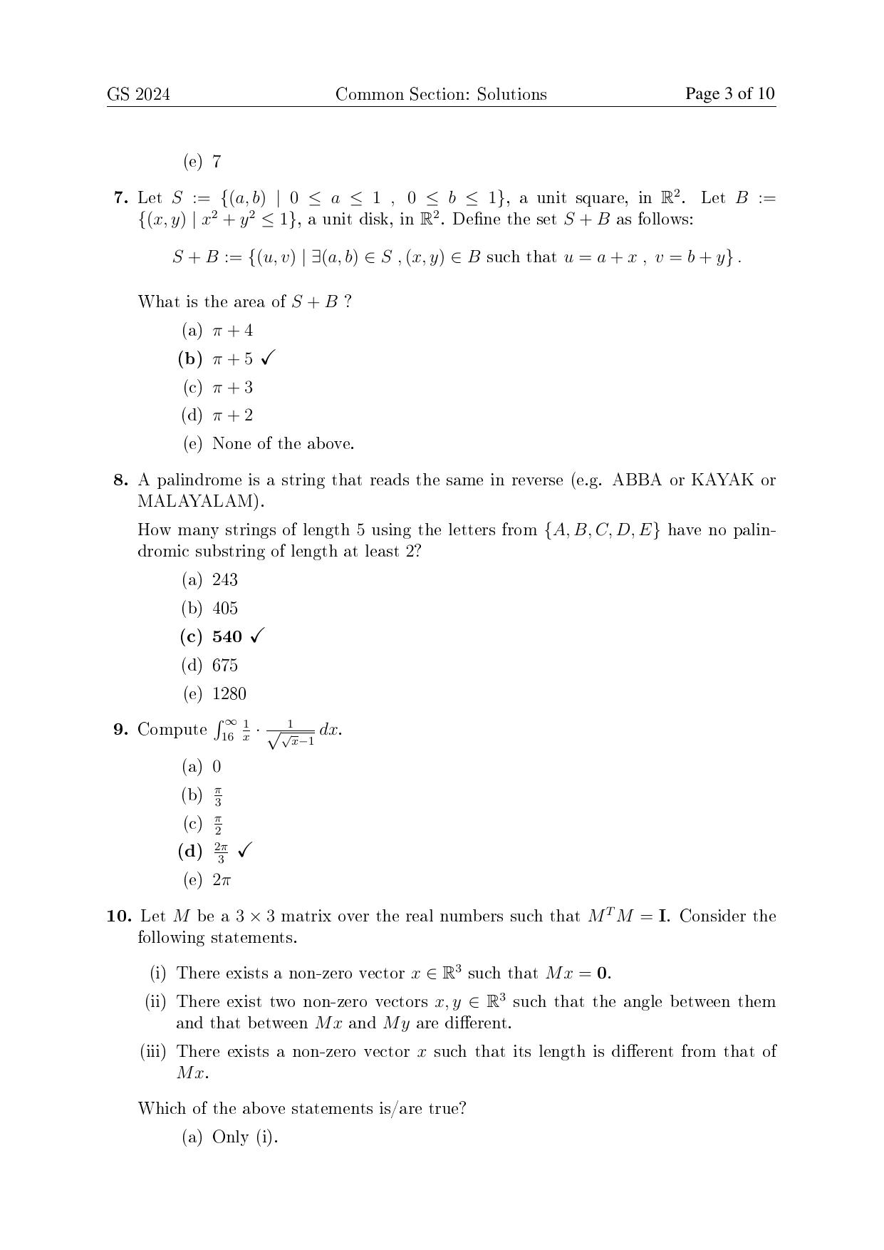 TIFR GS 2024 Learning Information & Data Science Question Paper - Page 3