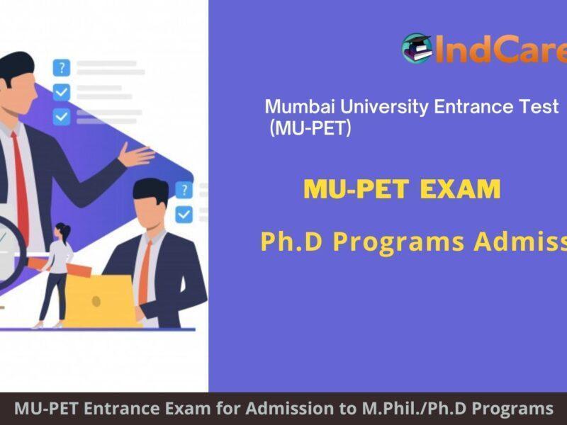 MU-PET Ph.D Exam, Madurai announces Exam Dates, Application Form, Eligibility Criteria Programs