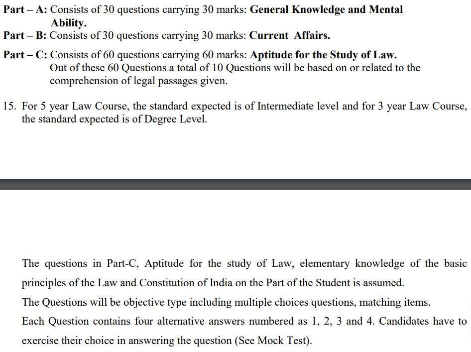 TS LAWCET Exam Pattern