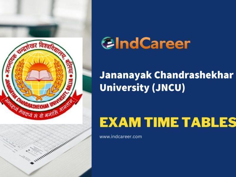JNCU Exam Time Table