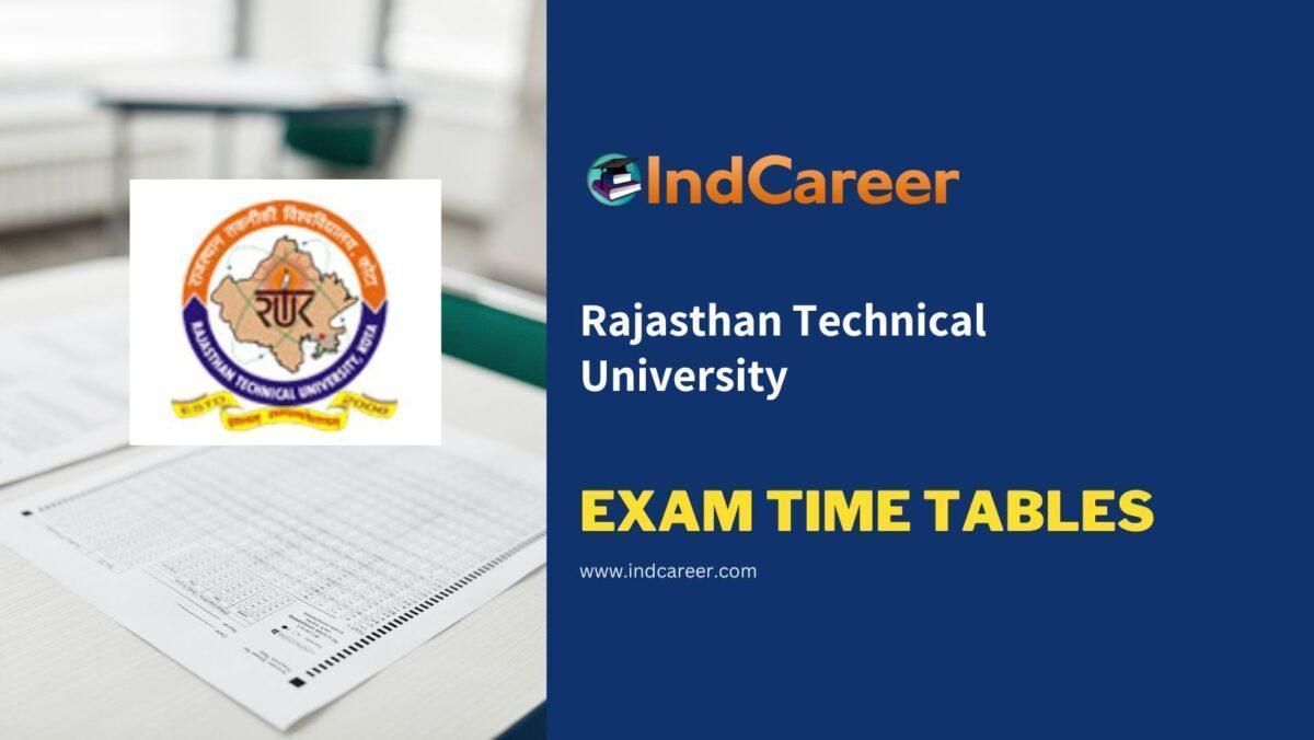 Rajasthan Technical University Exam Time Tables
