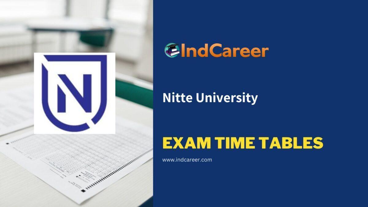 Nitte University Exam Time Tables