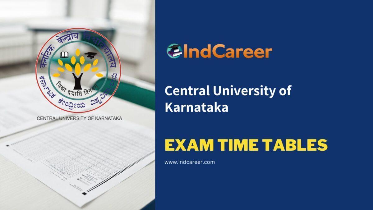 Central University of Karnataka Exam Time Tables