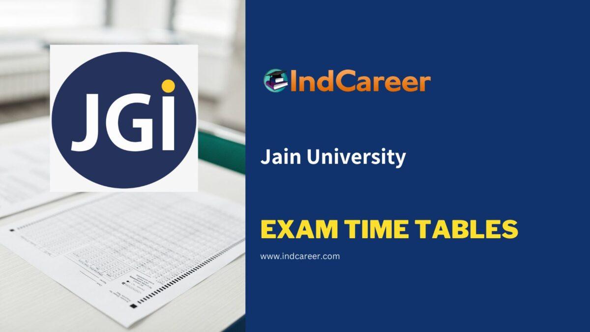 Jain University Exam Time Tables