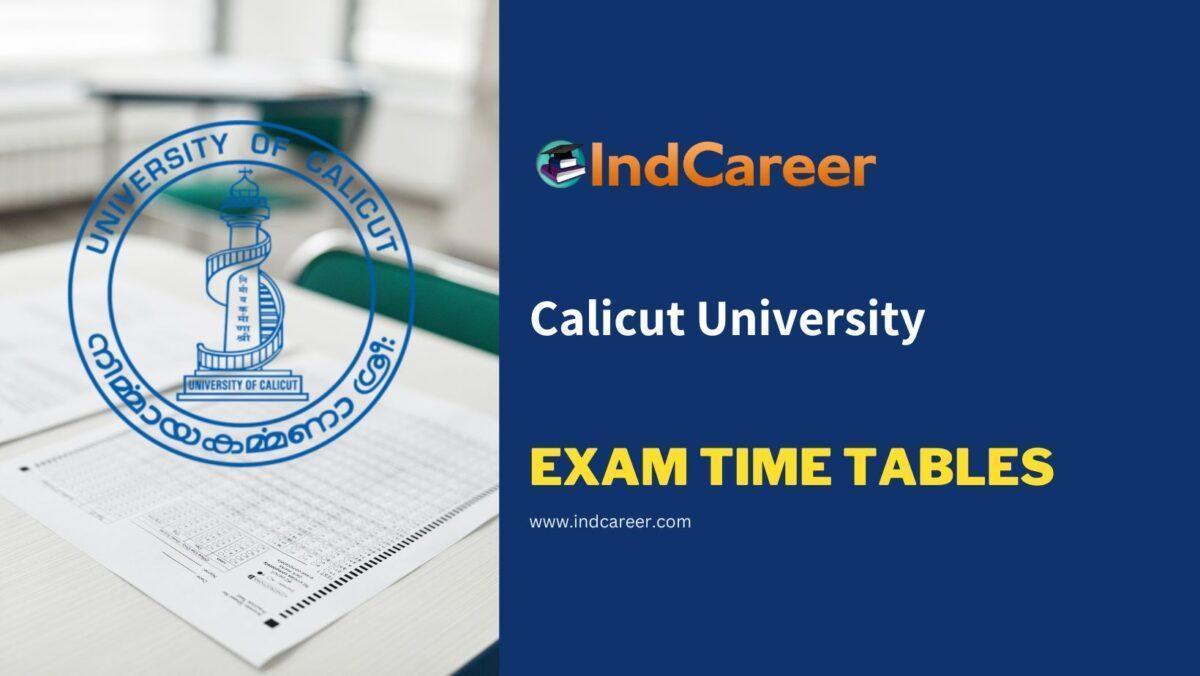 Calicut University Exam Time Tables