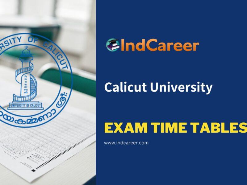 Calicut University Exam Time Tables