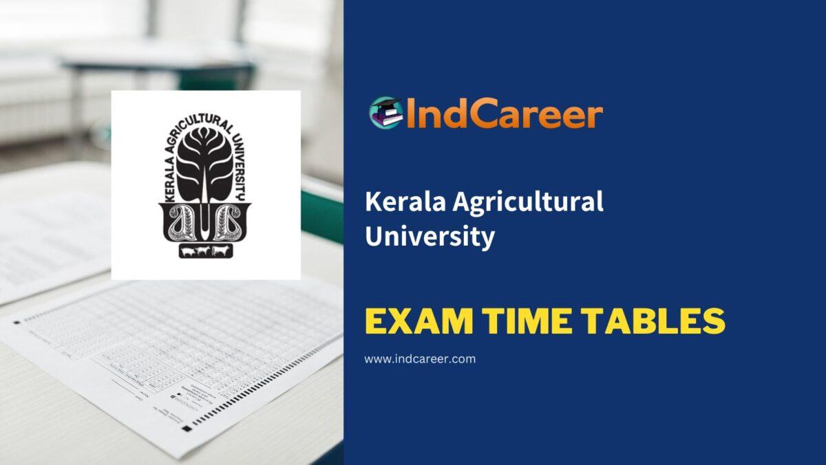 Kerala Agricultural University Exam Time Tables