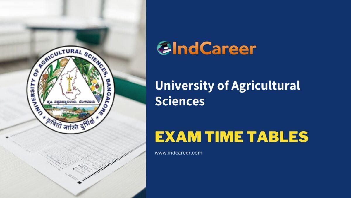 University of Agricultural Sciences Exam Time Tables