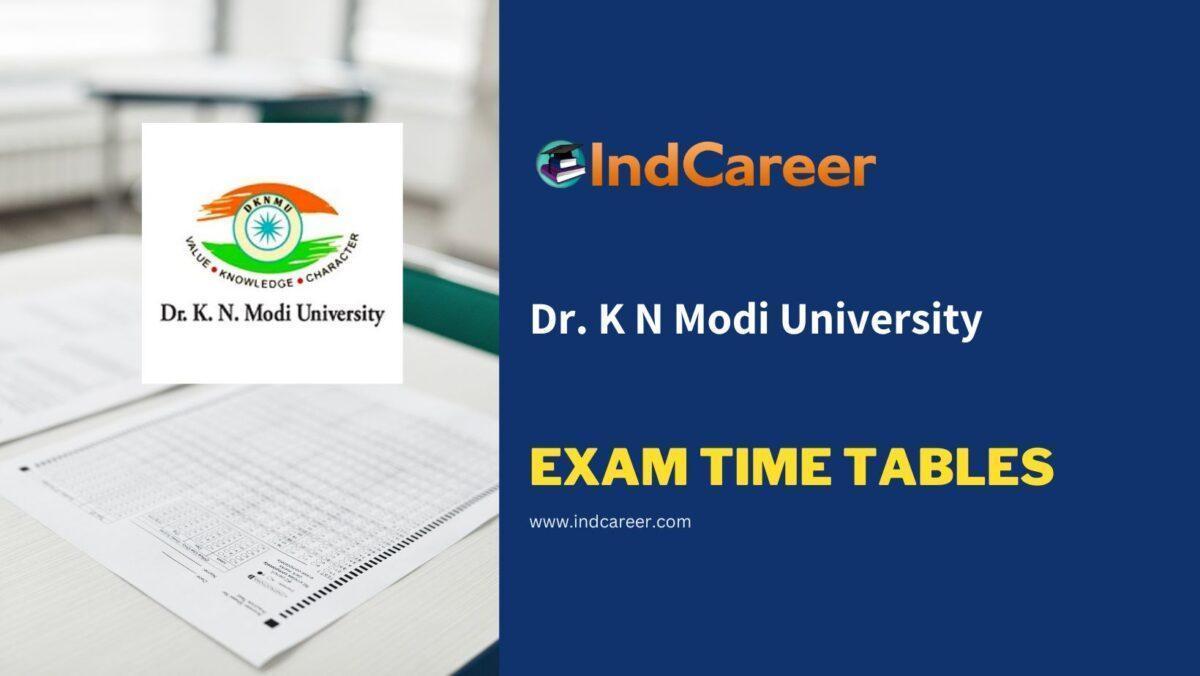 Dr. K N Modi University Exam Time Tables