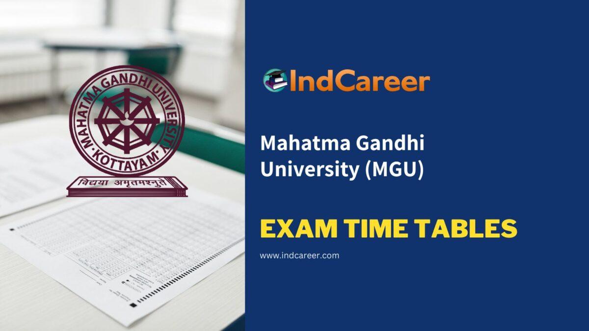 Mahatma Gandhi University (MGU) Exam Time Tables