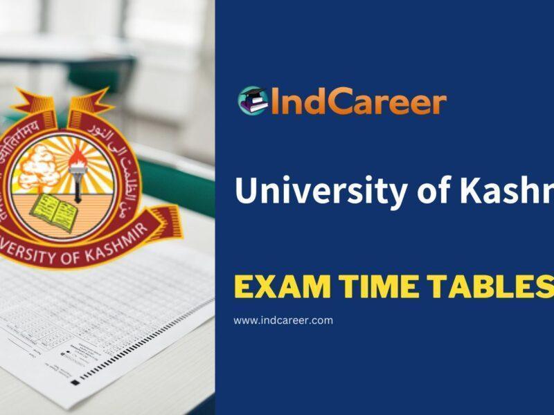 University of Kashmir Exam Time Tables