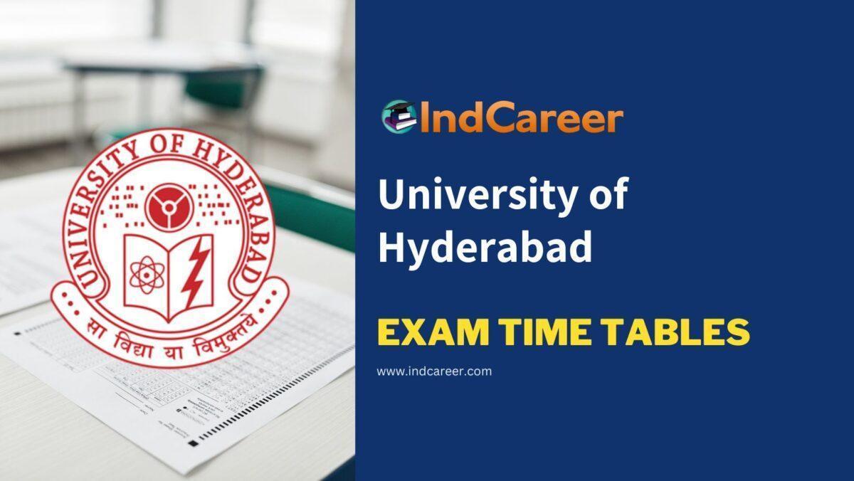 University of Hyderabad Exam Time Tables