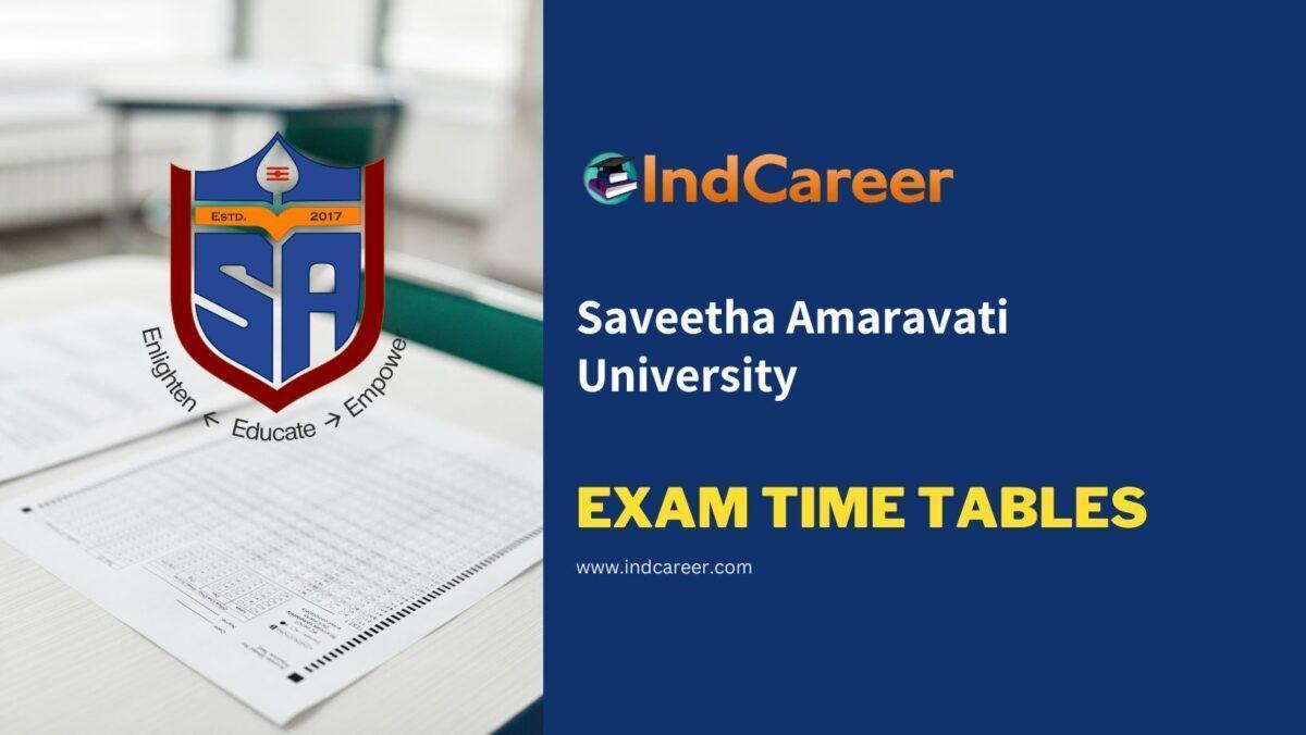 Saveetha Amaravati University Exam Time Tables