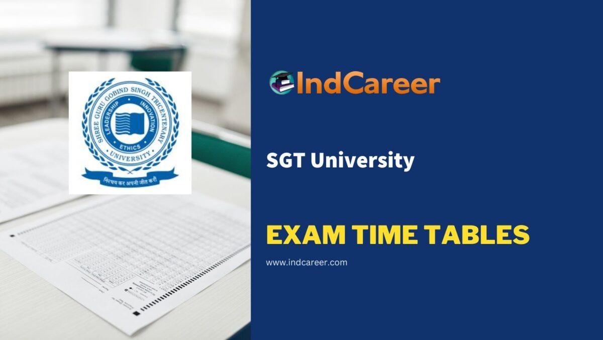 SGT University Exam Time Tables