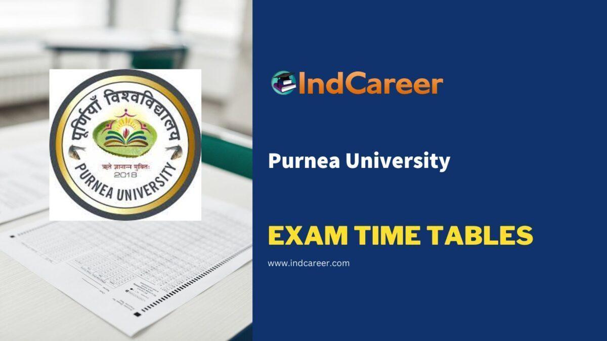 Purnea University Exam Time Tables