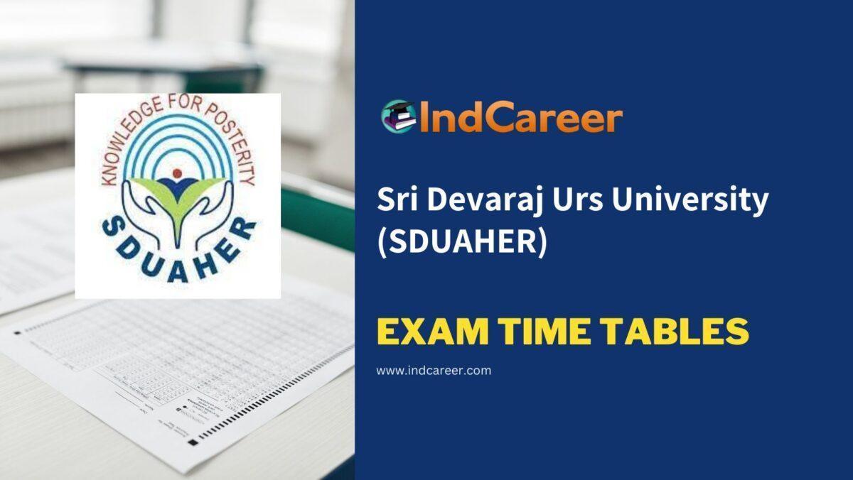 Sri Devaraj Urs University (SDUAHER) Exam Time Tables