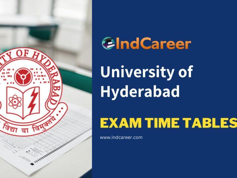 University of Hyderabad Exam Time Tables