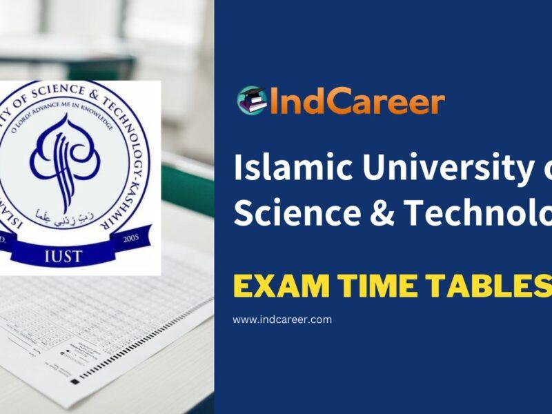 Islamic University of Science & Technology Exam Time Tables
