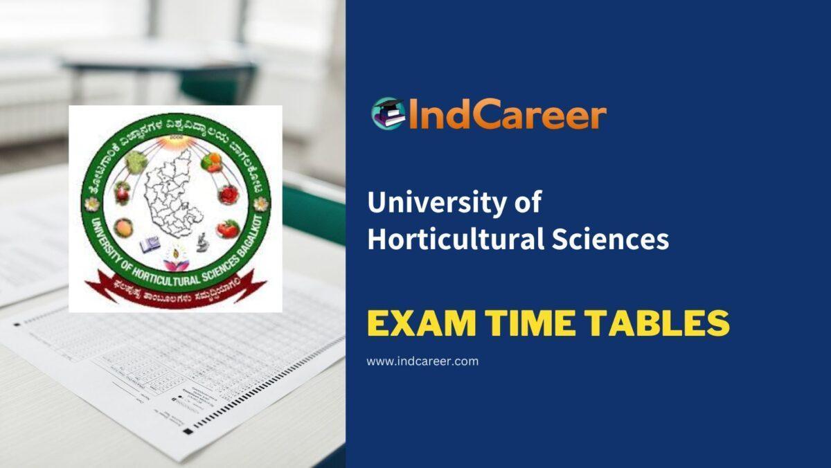 University of Horticultural Sciences Exam Time Tables