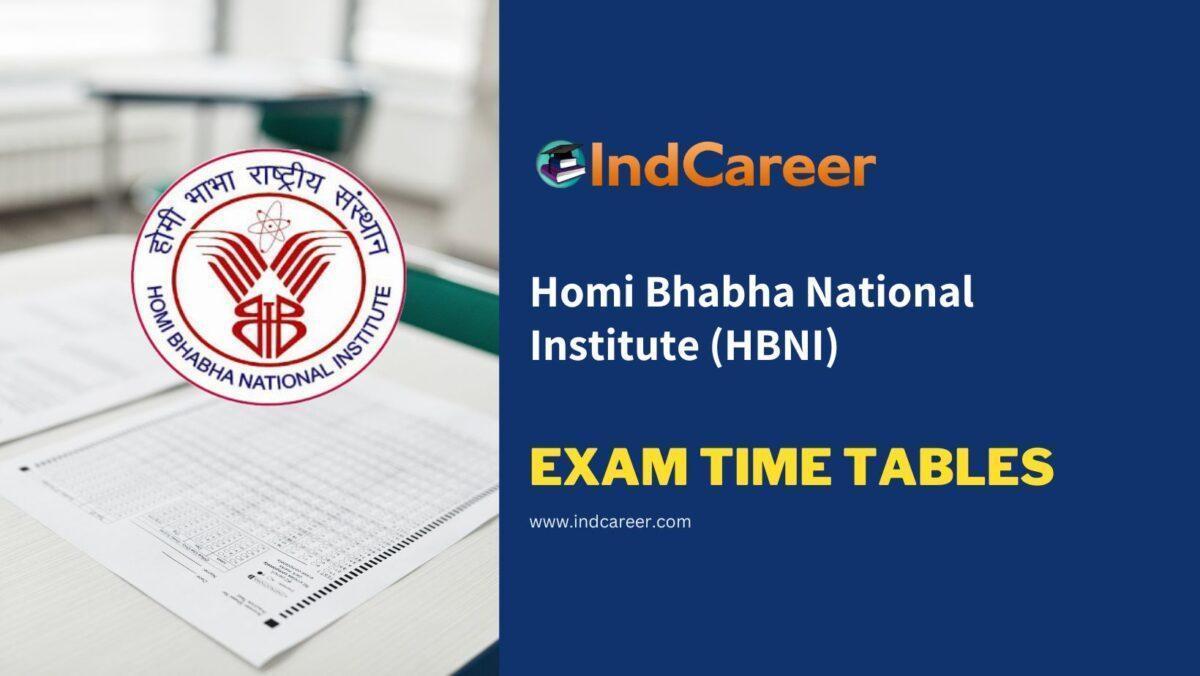 Homi Bhabha National Institute (HBNI) Exam Time Tables